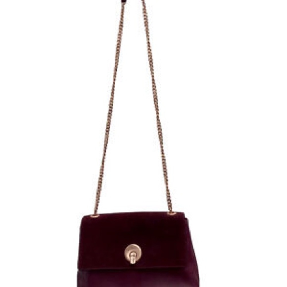 Ted Baker Sophina Circle Lock Suede Shoulder Bag- Burgundy View 3